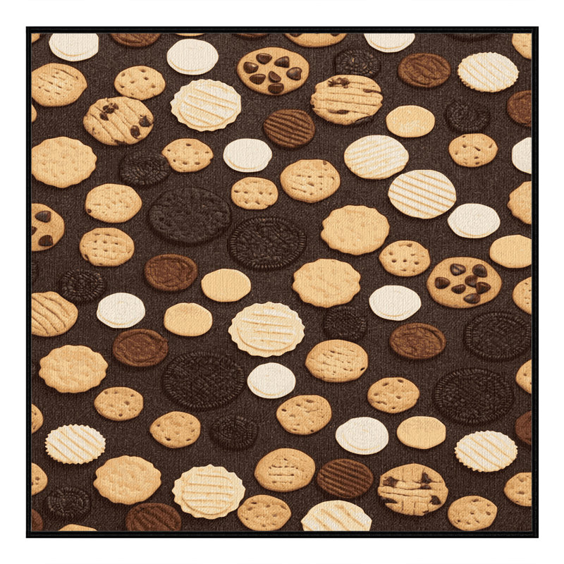 Washable Cookies and Biscuits Desserts Area Rug, Square 4'