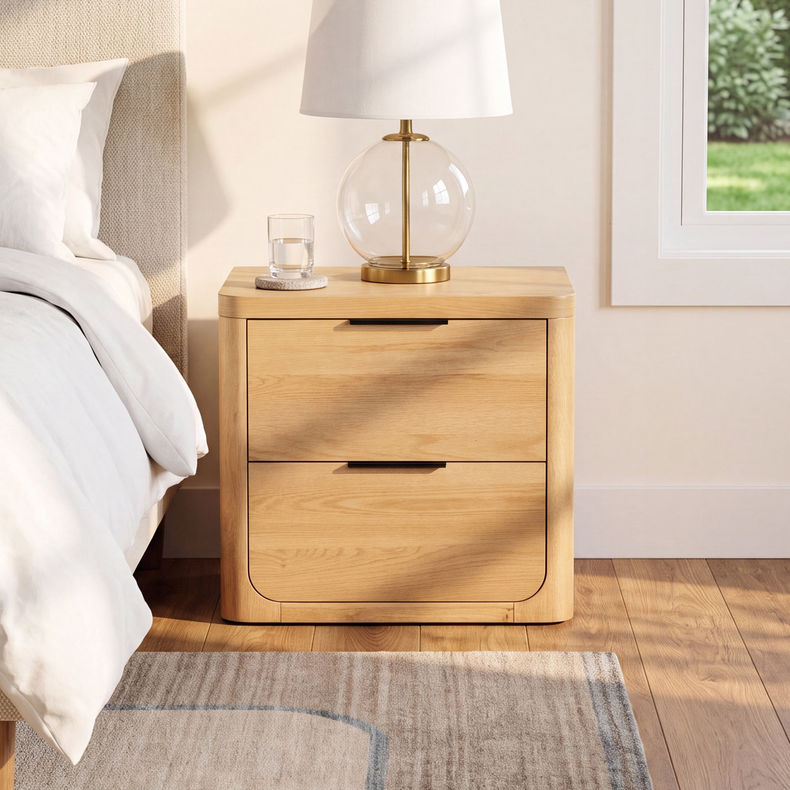Altus 2-Drawer Nightstand, Natural