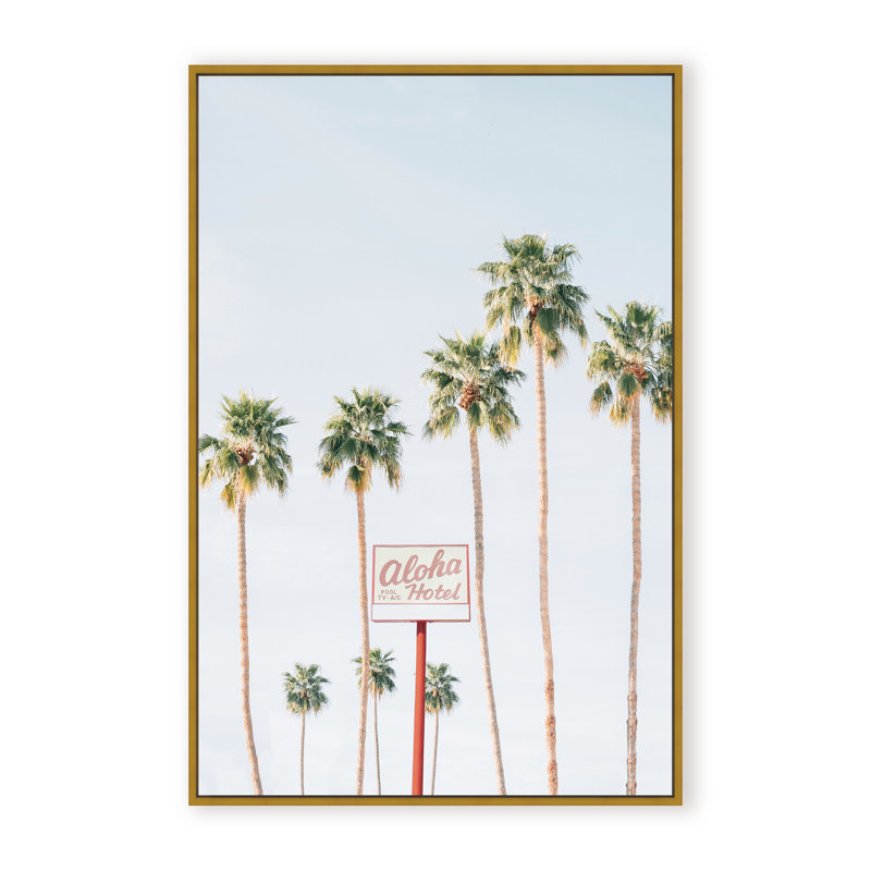 Coastal Retreat Aloha Hotel by  - Picture Frame Photograph on Paper, 24" H x 16" W x 1.125" D, Beige, Framed Matted Print