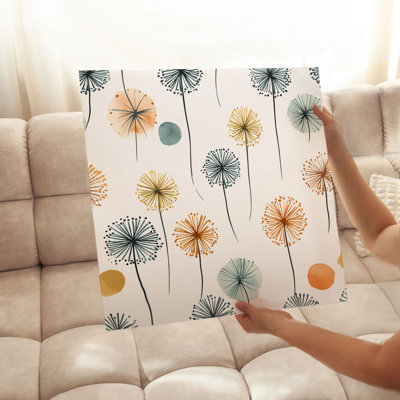 «Botanical Multicolor Dandelions II», reproduction d'art moderne sans cadre