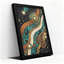 Tableau sur toile à motifs circulaires abstraits turquoise et bronze-2073883892