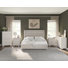 Ensemble de chambre à coucher double 5 pièces Louby, blanc vieilli