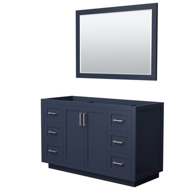 Base de meuble-lavabo simple autoportante de 53,25 po avec miroir de 46 po Miranda