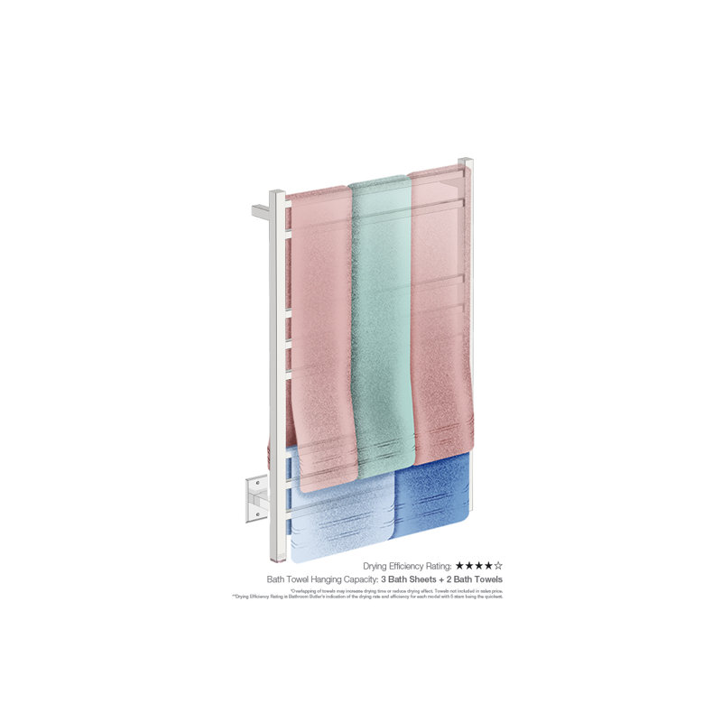 Cubic 4 Wall Mounted Towel Rack, Polished Stainless Steel