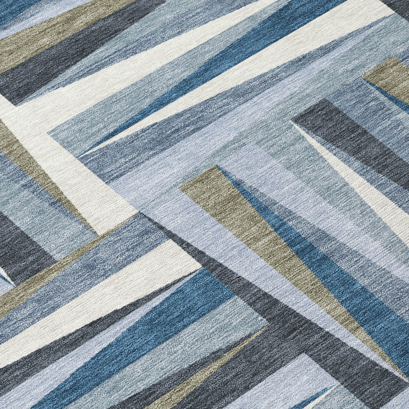 Tapis intérieur / extérieur bleu Azura , 8' x 10'