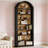 Spacious Display Shelving,Freestanding Bookshelf,Arched Bookcase-1939682333