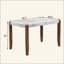 Table de salle à manger moderne en faux marbre, table de cuisine rectangulaire avec pieds en bois d'hévéa robustes, facile à nettoyer et à assembler