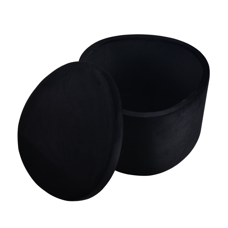 Repose-pieds avec rangement Linder - Noir, Noir