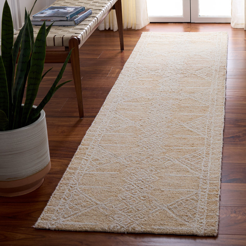 Metro 203 Hand Tufted 80% Wool; 20% Cotton Geometric Shapes Rug, Runner 2'3" x 9'