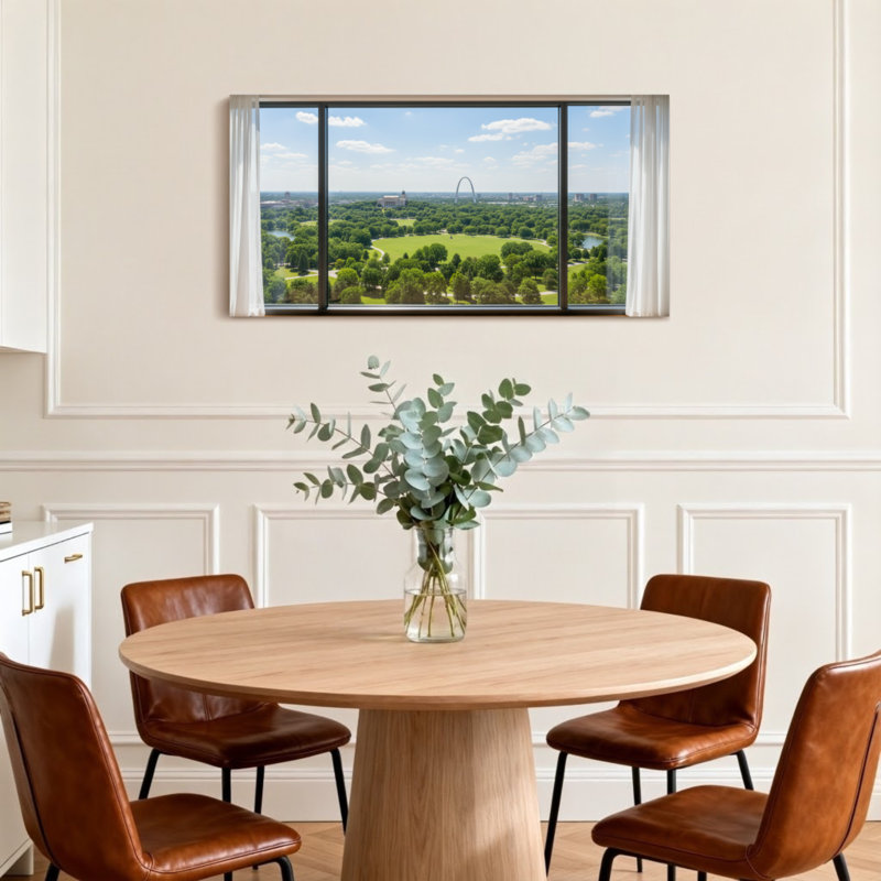 Paysage urbain avec vue sur le parc avec arche et verdure Z251225161612195268, H 28 po x l 58 po