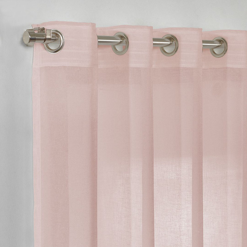 Panneau simple extra long et extra large en faux lin, Rose, L 52 po x L 288 po
