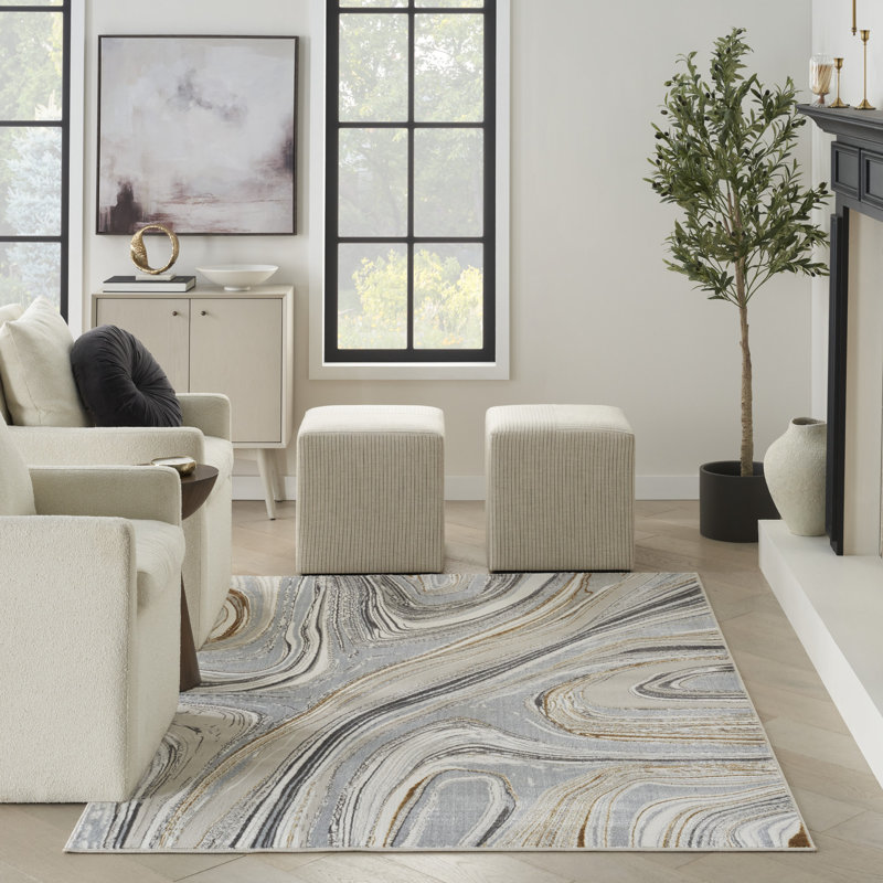 Blerona Abstract Indoor Rug, Rectangle 5'3" x 7'3"