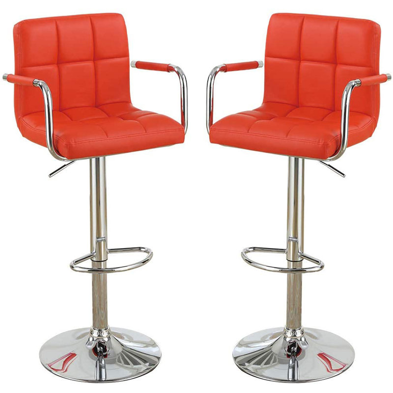 Tabouret de bar en similicuir de style contemporain, ensemble de 2 tabourets de cuisine à hauteur réglable pour îlot de cuisine