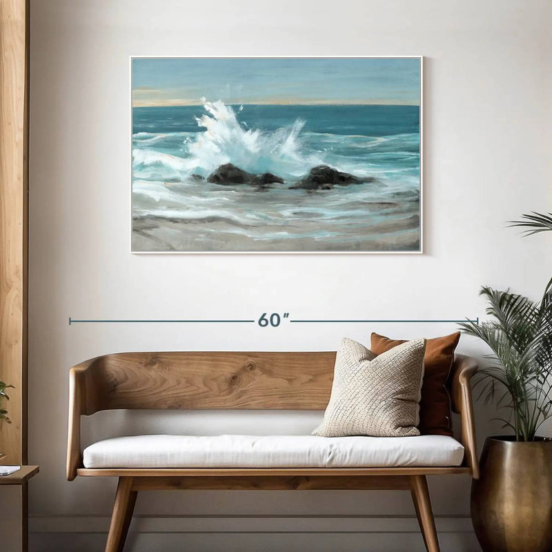 Crashing Wave II, Floating Frame White, 43" X 29"