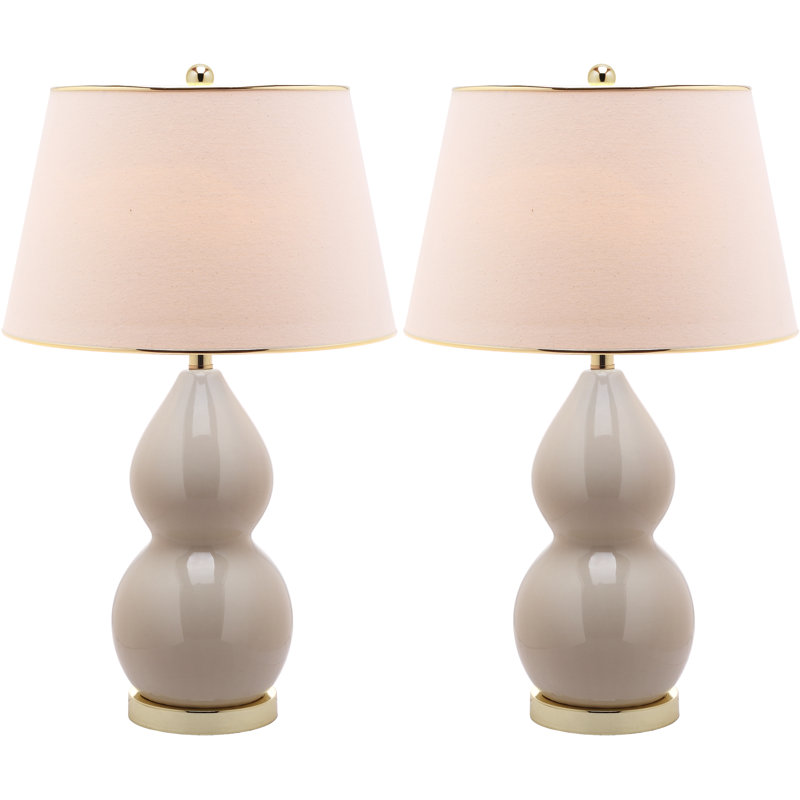 Ceramic Table Lamp, Light Gray