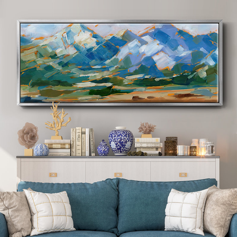 Blue Mountain Peaks II - toile encadrée, Argent, H 8 po x l 20 po x P 1,5 po