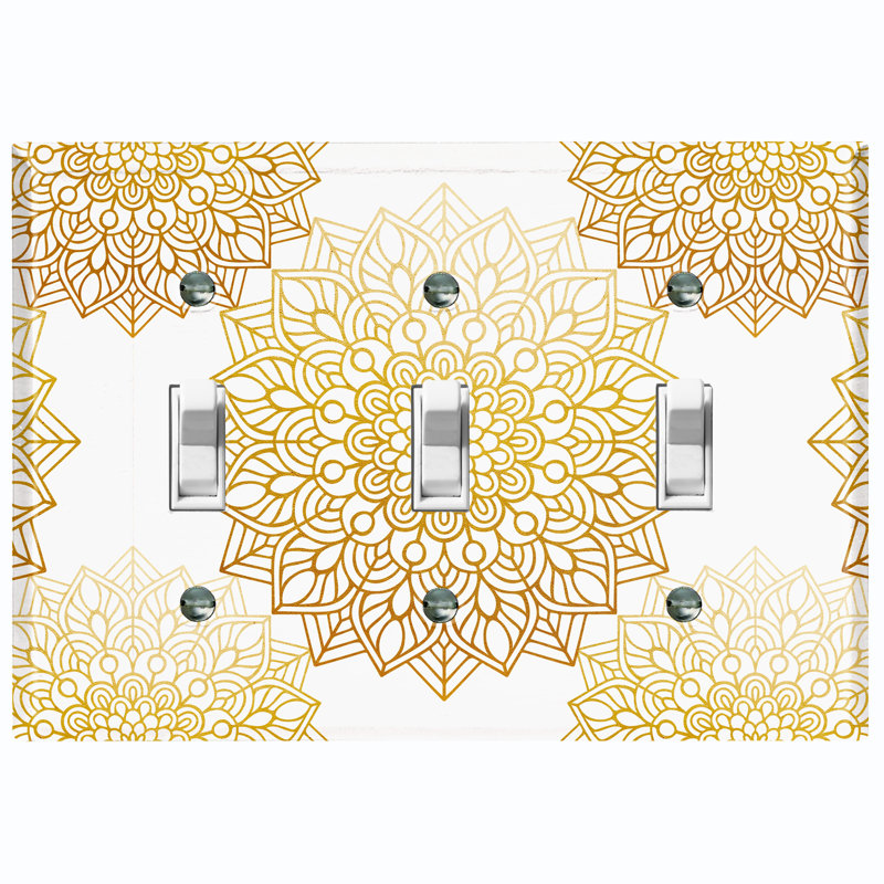 Plaque murale 3 lumières Mandala, Brun clair