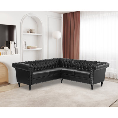 Canapé modulaire en cuir 2 pièces Carri