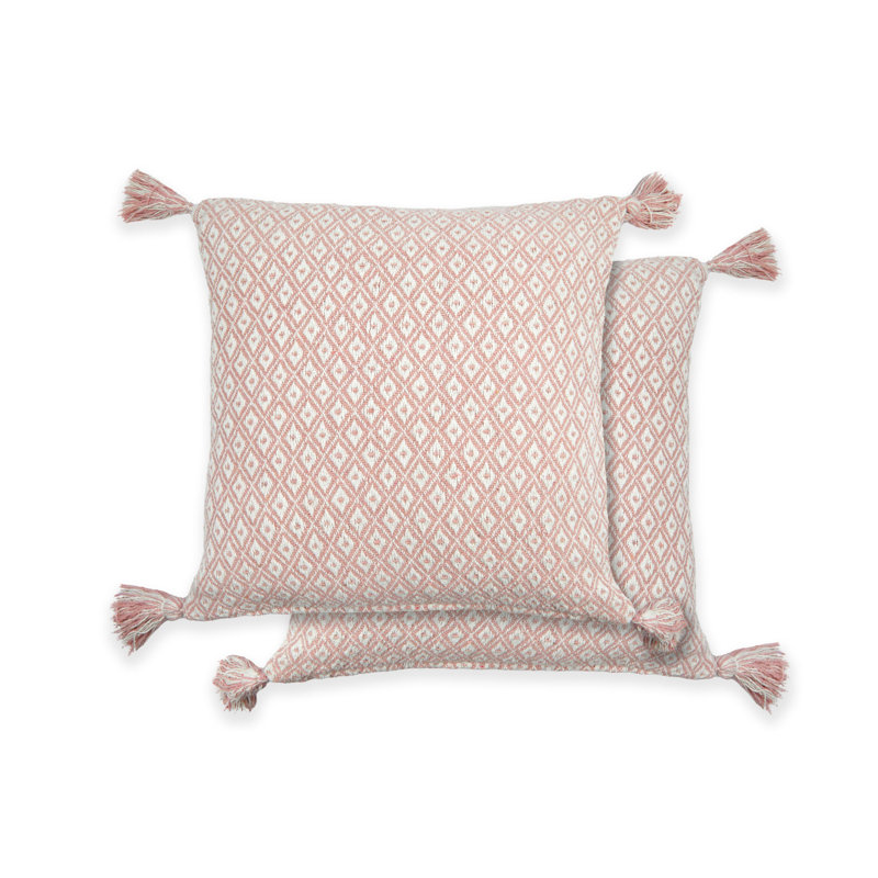 Mettler Geometric Square Scatter Cushion Cover, Blush Pink