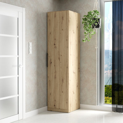 Charlsea 52cm Single Door Shelved Wardrobe - Artisan Oak, Right