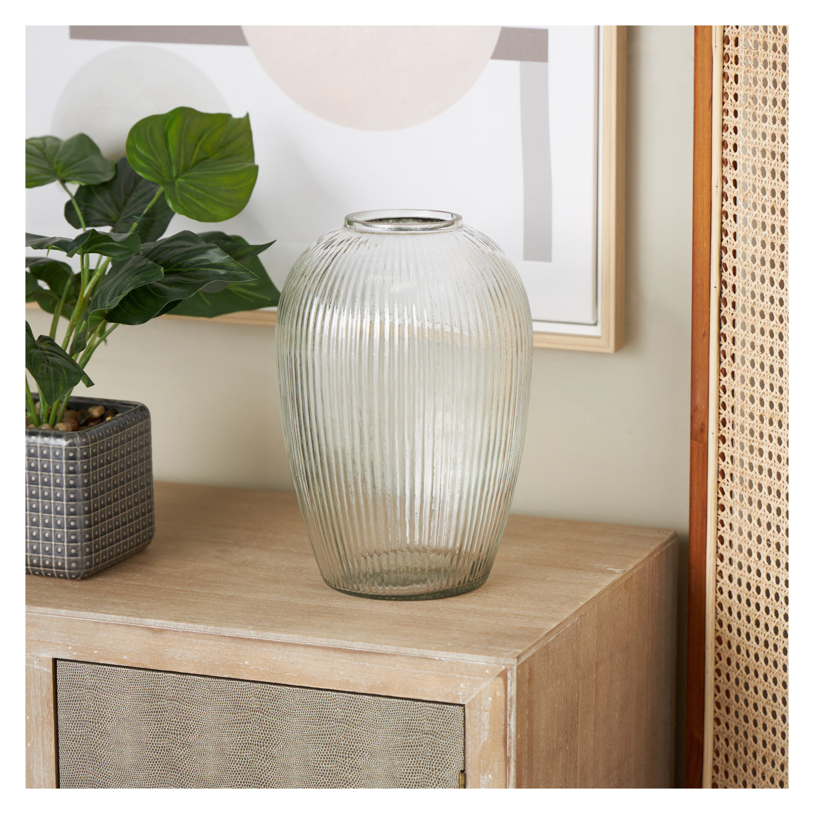 Perry Glass Table Vase, 11.55" H x 7.9" W x 7.9" D