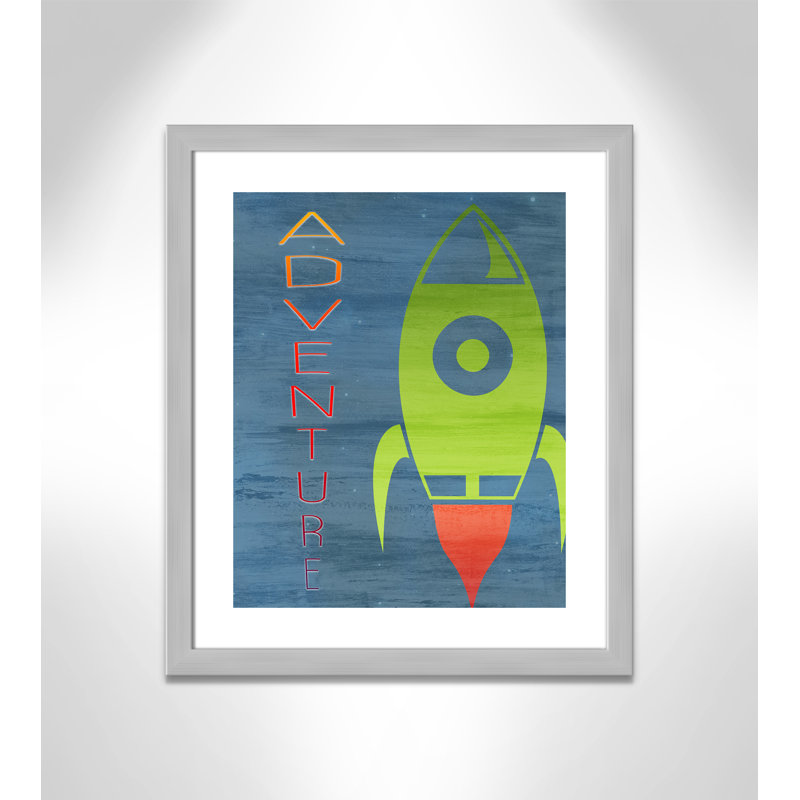 Space Explore 2, impression sur papier, H 24,5 po x l 20,5 po x P 0,6 po, Encadré plat argent