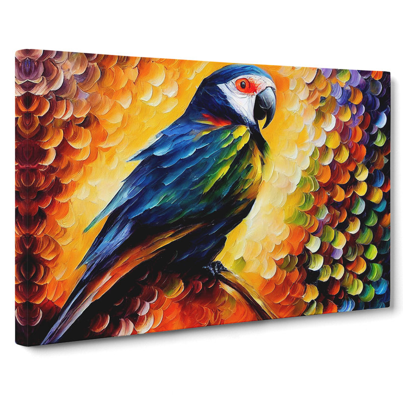 Parrot Painting Vol.1 Abstract - Wrapped Canvas, 35cm H x 50cm W x 3cm D