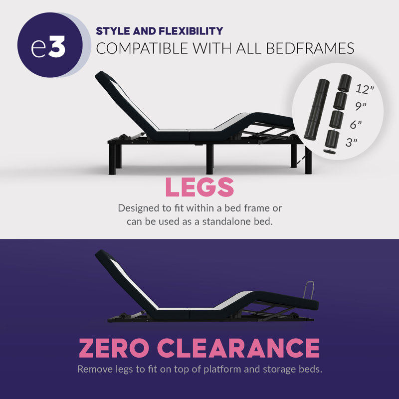 Blissful Nights Adjustable Base with Wireless Remote, Twin XL