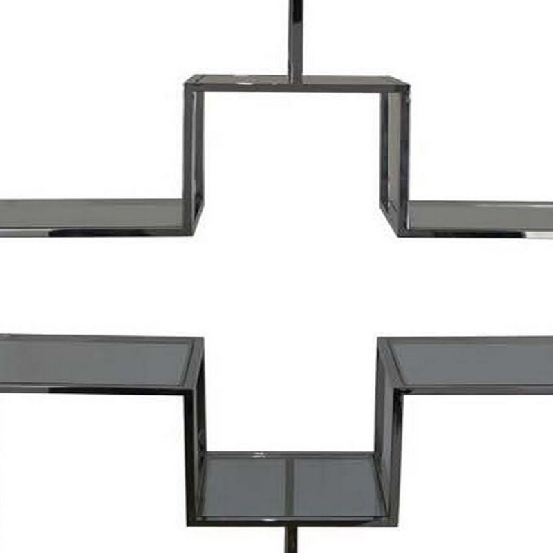 Support à plante, Argenté, H 76 po x l 39,5 po x P 15 po