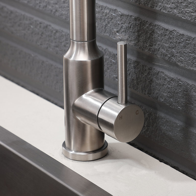 Modern Brushed Nickel Pull Out Kitchen Faucet