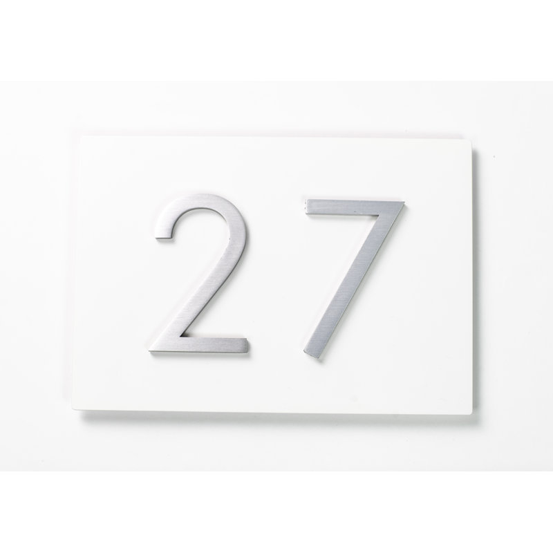 Petite plaque d'adresse murale Simply Sweet, Argent, Blanc