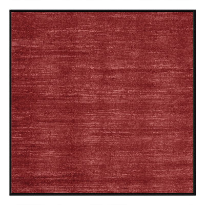 Machine Washable Solid Red Area Rug