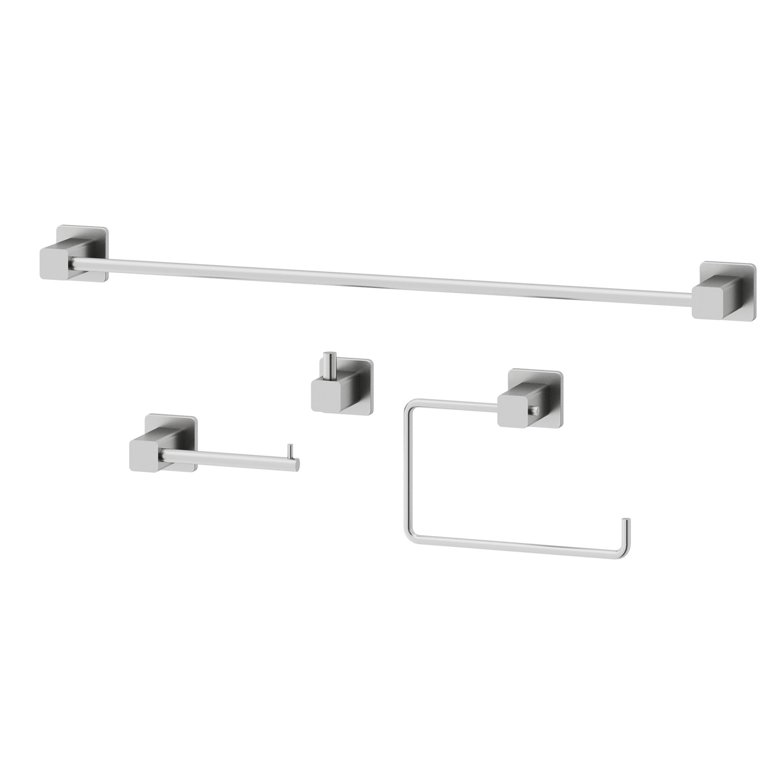 Meridian 4-Piece Bathroom Hardware Set, Brushed Nickel