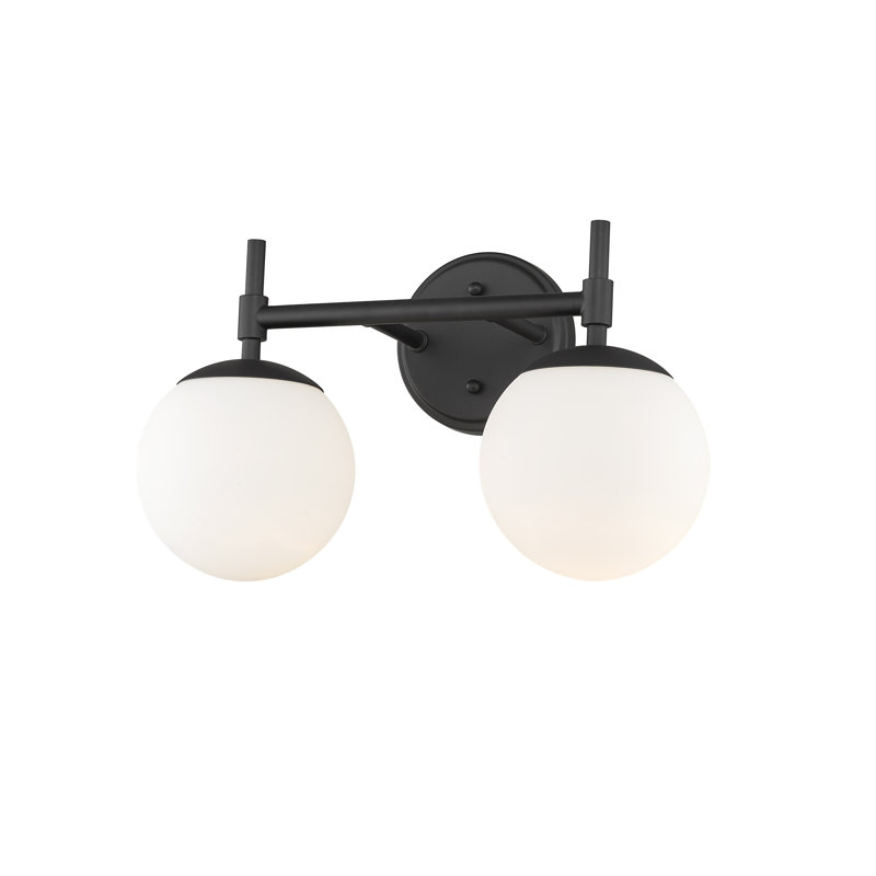 Éclairage de meuble-lavabo à intensité variable Aparicio, 2, Noir mat