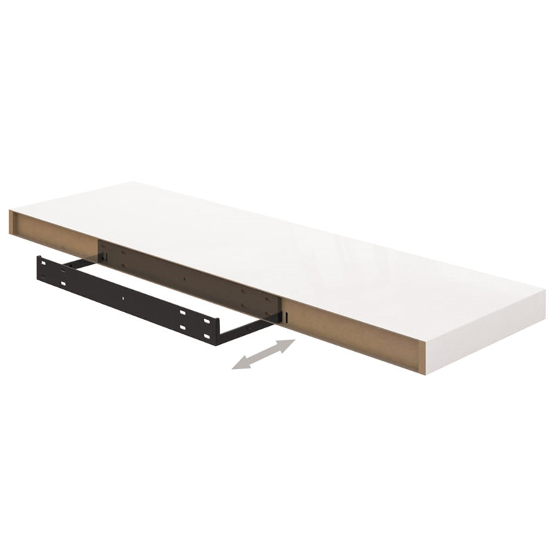 Bridgeville 2 Piece Floating Shelf, 3.8 cm H x 80 cm W x 23.5 cm D, White