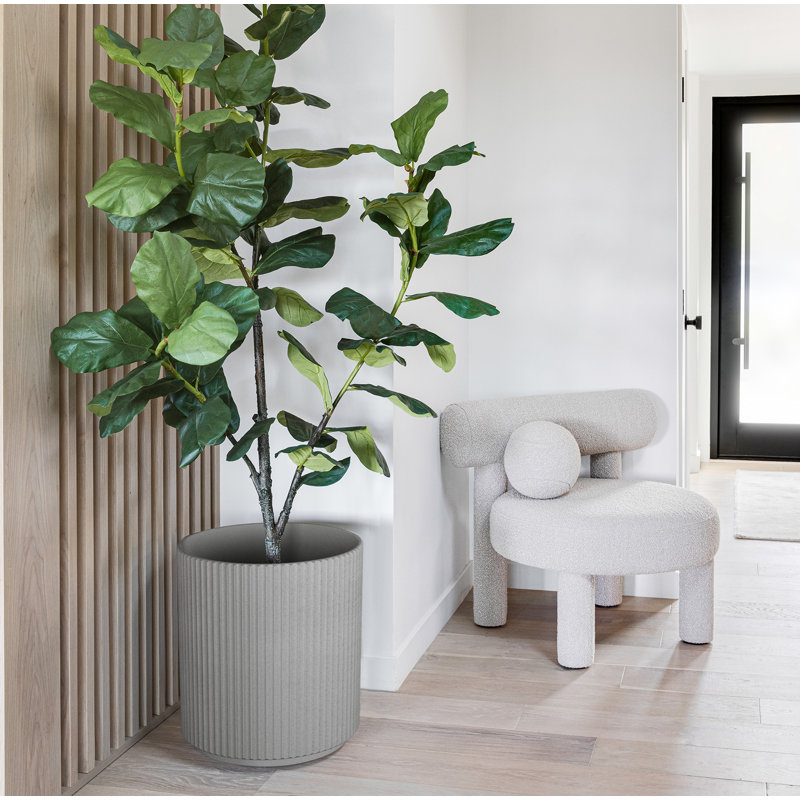 Pot à fleurs rond Demi Series, 1, Gris, H 19,75 po x l 18,5 po x P 18,5 po