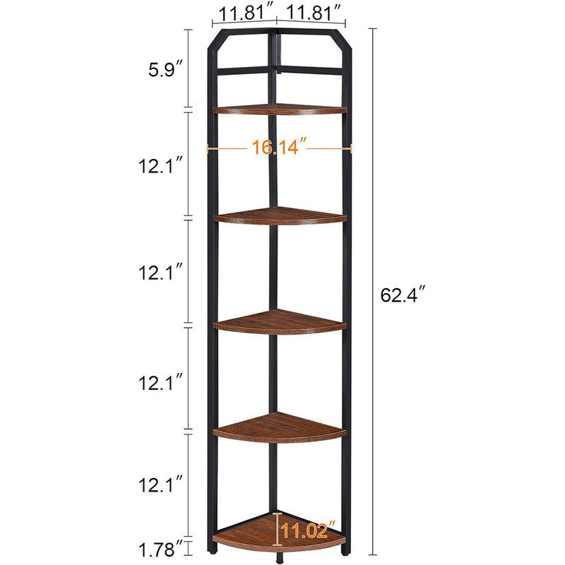 Tuscarora Corner Bookcase, Brown/Black