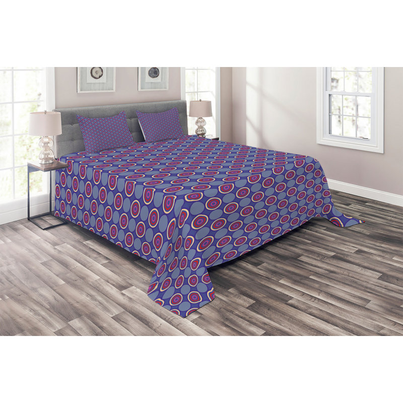 Modern & Contemporary Paisley Coverlet, King Bedspread + 2 Shams