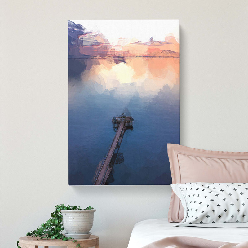 Clevedon Pier In Bristol In Abstract - Wrapped Canvas Print, 50cm H x 35cm W x 3cm D