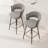 Swivel Linen Upholstered Metal Bar Stools Set with  soft cushioned Back-1700786046