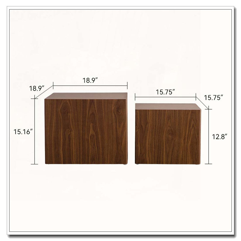 MDF Modern Nesting Coffee Table, Natural Wood