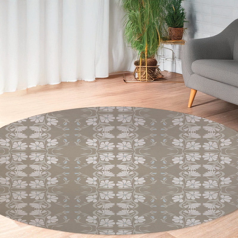 Groovy Flowers Area Rug, Round 5'
