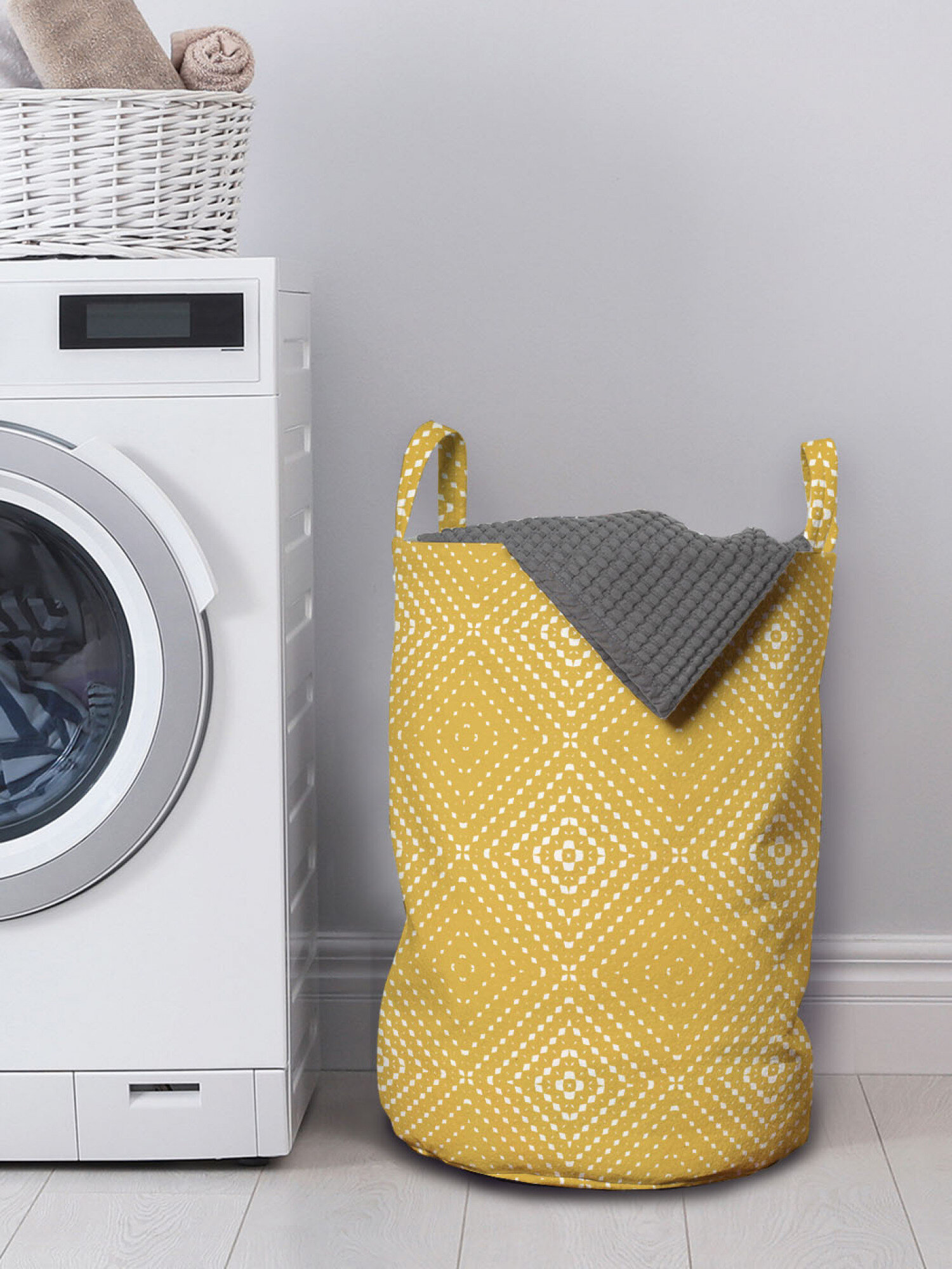 Laundry Basket, Square, White, 19-In.