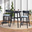Chaises de bar rembourrées en bois avec repose-pieds-403181516