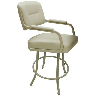 Swivel Upholstered Counter Stool with Metal Frame