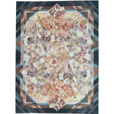 Tapis orange de haute qualité noué à la main