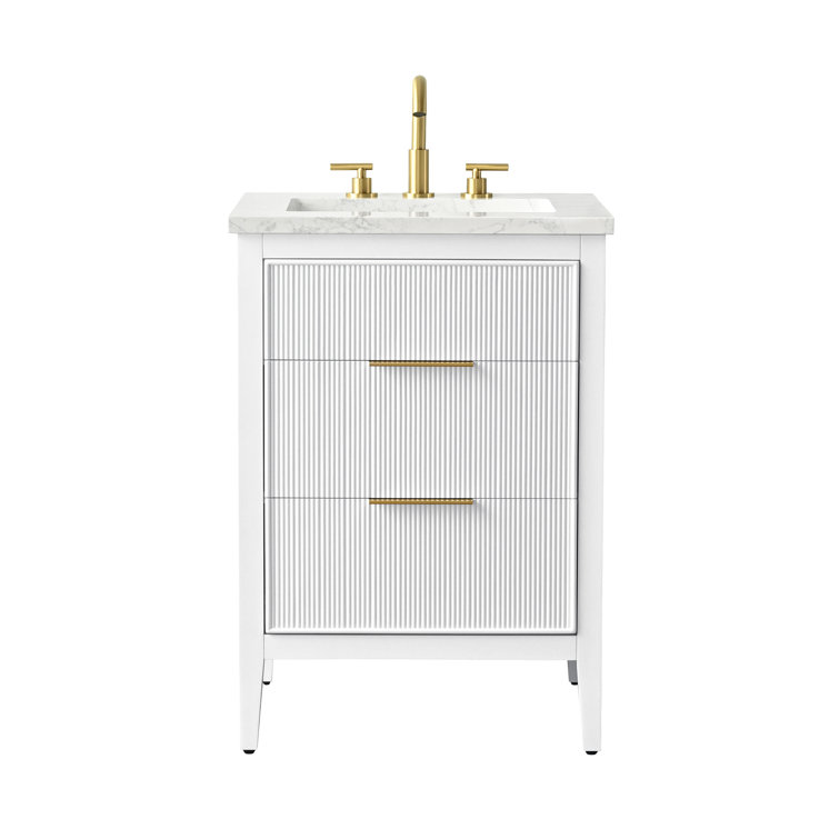 Bilroy 24'' Single Bathroom Vanity with Engineered Stone Top