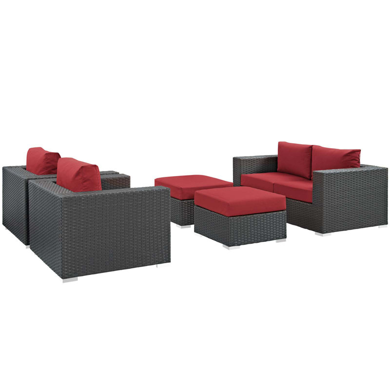 Ensemble modulaire d'extérieur Sunbrella 5 pièces Stopover, Rouge