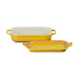 Le Creuset Stoneware Shallow Rectangular Dish With Platter Lid, 3 Qt. - Nectar