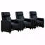 Cinéma maison 3 places noir rembourré avec 2 consoles